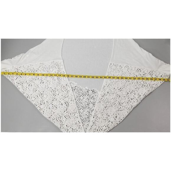 KOBI HALPERIN Open Front Cardigan Womens Small White Lace Crochet Wrap Draped - Picture 13 of 16